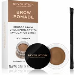 Makeup Revolution Brow Pomade pomadă pentru sprâncene culoare Soft Brown 2.5 g