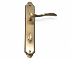 Verofer Maner usa interior, Tolosa, cu placa pentru baie, interax 90 mm, Bronz antic