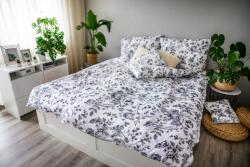 JAHU Ágynemű készlet EMA BW Flower pamut-szatén 3 részes - kokiskashop