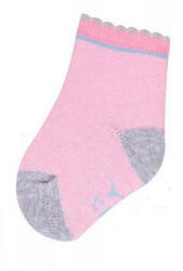 Yo! Baby frottír zokni 6-9 hó - rózsaszín/szürke - babyshopkaposvar