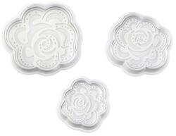 3 darabos rúgós fondant és marcipán kiszúró - Rózsa