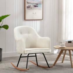 vidaXL Scaun balansoar, alb crem, catifea (289901) Balansoar