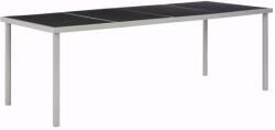 vidaXL Masă de grădină, negru, 220 x 90 x 74, 5 cm, oțel (44705) - comfy