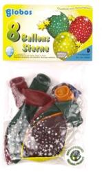 GLOBOS Csillag mintás lufi 8 darabos készlet - 30 cm (34600)