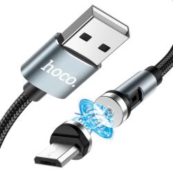 hoco. töltőkábel - mágneses USB / MicroUSB kábel, 1, 2m 2, 4A fekete, elfordítható fejjel
