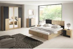  Hálószoba szett (ágy+2x éjjeliszekrény+szekrény), artisan tölgy/f (0000263547)