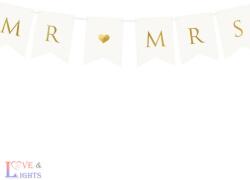  Arany Mr & Mrs feliratú füzér esküvőre