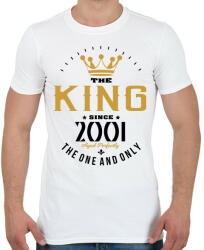 printfashion A király 2001-ben született - Férfi póló - Fehér (5366214)