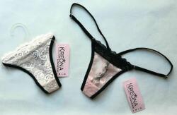 Kreona V˝csipkés pántos tanga Padlizsán