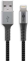 Goobay USB-A - Lightning Adat és töltő kábel 2m - Szürke (49269)