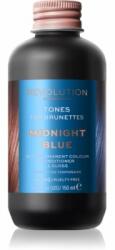 Revolution Beauty Tones For Brunettes balsam pentru tonifiere pentru nuante de par castaniu culoare Midnight Blue 150 ml