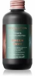 Revolution Beauty Tones For Brunettes balsam pentru tonifiere pentru nuante de par castaniu culoare Green Envy 150 ml