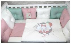 Bambino Casa Set lenjerie de pat de lux Bambino Casa - Pillows rosa, 12 piese (3536) Lenjerii de pat bebelusi‎, patura bebelusi