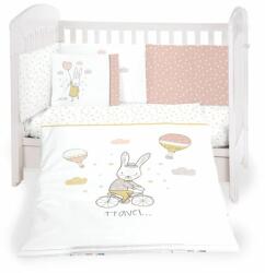 KikkaBoo Set 6 piese cearsaf de pat pentru bebelusi Kikka Boo - Rabbits in Love, 70 х 140 cm (41101060077) Lenjerii de pat bebelusi‎, patura bebelusi