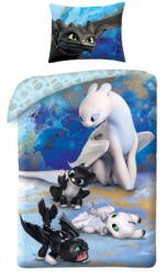 Halantex Így neveld a sárkányodat 3 ágyneműhuzat szett - Fényfúria kis sárkányokkal (HTTD-6050BL) (HTTD-6050BL)