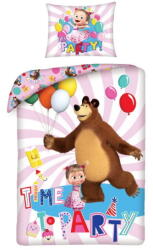 Halantex Mása és a medve ágyneműhuzat szett - Time to Party (MB-2236BL) (MB-2236BL)