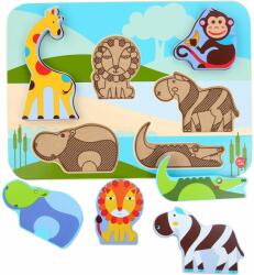 LUCY&LEO 224 animale Safari - puzzle din lemn 7 piese (MA9-LL224)