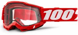 100% - Accuri 2 USA Piros Enduro Szemüveg - Átlátszó plexivel