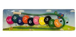  Jucarie interactiva multicolora pentru copii, omida din lemn cu siret, 30 x 9 cm (NBN000G15)