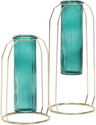 TEMPO KONDELA Set de două vaze, smarald/auriu, ROSEIN TYP 1