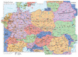 Stiefel Közép-Európa országai falitérkép 140x100 cm léces-fóliás Közép-Európa térkép