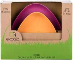 eKoala Set eco eKoala - 2 farfurii, portocalie si mov (eK1007) Set pentru masa bebelusi