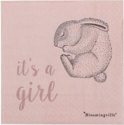 Bloomingville Servetele din hartie Bloomingville - It's a girl, roz (BL1004)