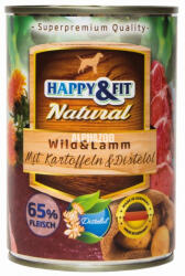 Happy&Fit HAPPYFIT NATURAL Adult Carne de VanatMiel Cu Cartofi Si Ulei de Sofran 400g