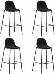 vidaXL Scaune de bar, 4 buc. , negru, material textil (281536)