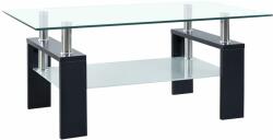 vidaXL Masă cafea, negru/transparent, 95x55x40 cm, sticlă securizată (330303) Masa de cafea
