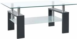 vidaXL Masă cafea, gri și transparent, 95x55x40 cm, sticlă securizată (330305) Masa de cafea