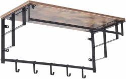 Miadomodo Fali akasztó polccal rúddal és kampókkal ipari stílusú 66 cm (GDOB20)