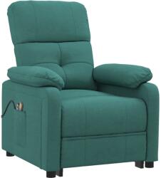 vidaXL Fotoliu masaj rabatabil electric verde închis material textil (3073818)