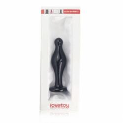 Lovetoy Dop anal din sticla Glass Romance 11 cm negru
