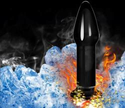 Lovetoy Dop anal din sticla Glass Romance 12 cm negru