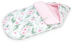 MTT Őszi bundazsák (0-12 hónapos) - Fehér alapon rózsaszín virágok
