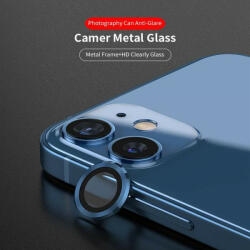 LITO Apple iPhone 12 Mini/12 Lito S+ 3D Fém Kamera Védő Üvegfólia - Kék