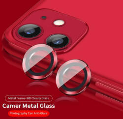LITO Apple iPhone 11 Lito S+ 3D Fém Kamera Védő Üvegfólia - Piros