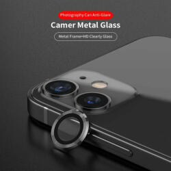 LITO Apple iPhone 12 Mini/12 Lito S+ 3D Fém Kamera Védő Üvegfólia - Fekete
