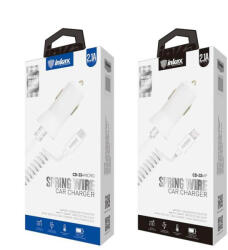 Inkax CC-33 MIcro USB 2.1A Autós Töltő - Fehér