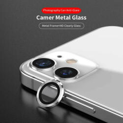 LITO Apple iPhone 12 Mini/12 Lito S+ 3D Fém Kamera Védő Üvegfólia - Ezüst