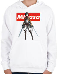 printfashion Mikasa Ackerman - Gyerek kapucnis pulóver - Fehér (5413552)