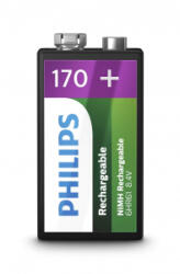 Philips újratölthető elem 9V, 170mAh (9VB1A17/10)