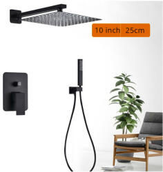 Dusche Fali zuhanyszett falba építhető falsík alatti csaptelep, esőztetős zuhanyfej sárgaréz 25 cm, kézi zuhanyfej keverőcsappal - hazravalo - 59 560 Ft