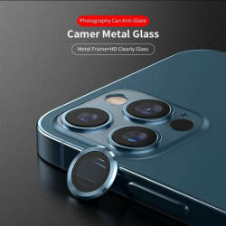 LITO Apple iPhone 13 Mini/13 Lito S+ 3D Fém Kamera Védő Üvegfólia - Kék
