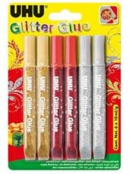 UHU Glitter Glue 6 x 10 ml X-mas (33929)