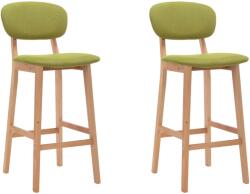 vidaXL Scaune de bar, 2 buc. , verde, material textil (289372)