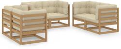 vidaXL Set mobilier de grădină cu perne, 6 piese, lemn masiv de pin (3076492) - vidaxl