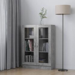vidaXL Dulap cu vitrină, gri beton, 82, 5 x 30, 5 x 115 cm, PAL (802754) Biblioteca