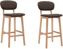 vidaXL Scaune de bar, 2 buc. , maro, material textil (289370)